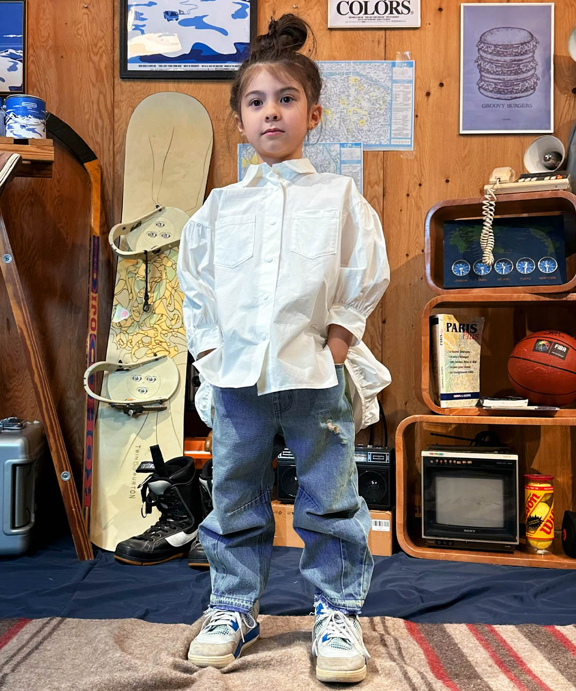 Typewriter Long Balloon Shirt