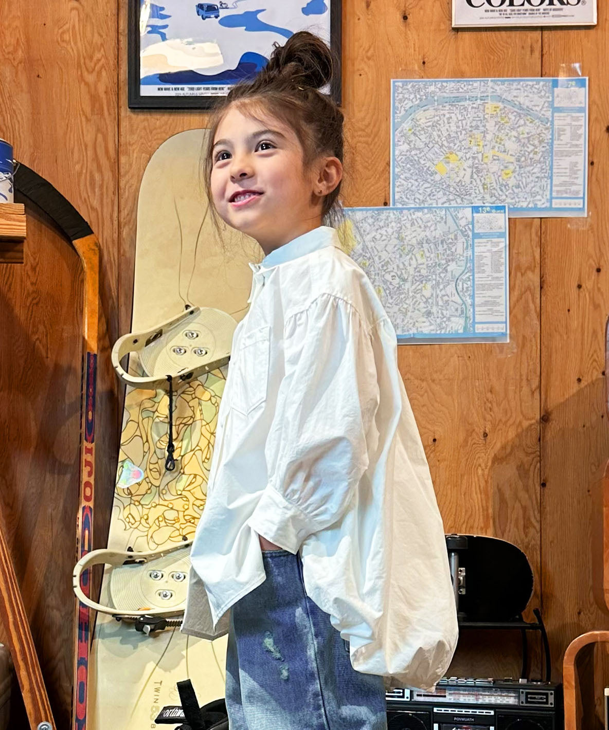 Typewriter Long Balloon Shirt