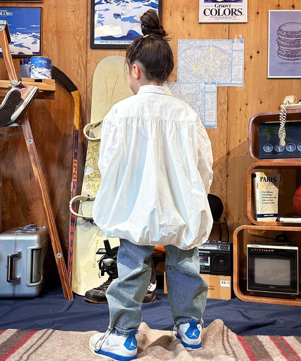 Typewriter Long Balloon Shirt