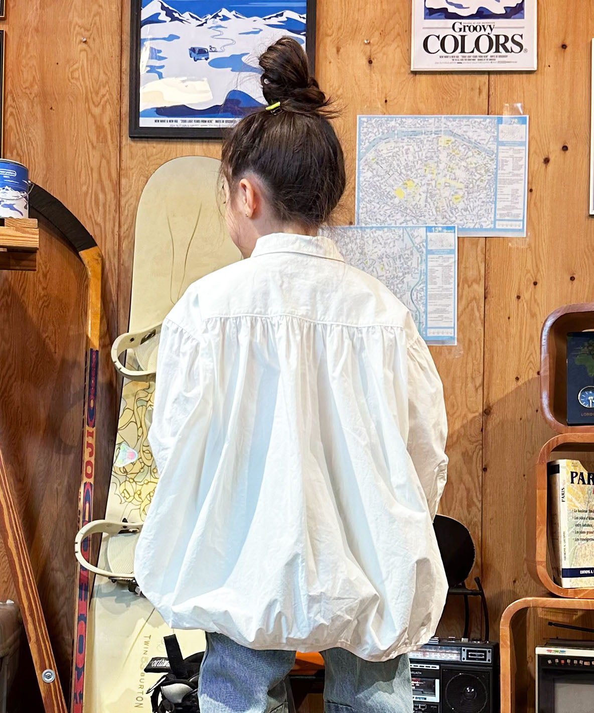 Typewriter Long Balloon Shirt