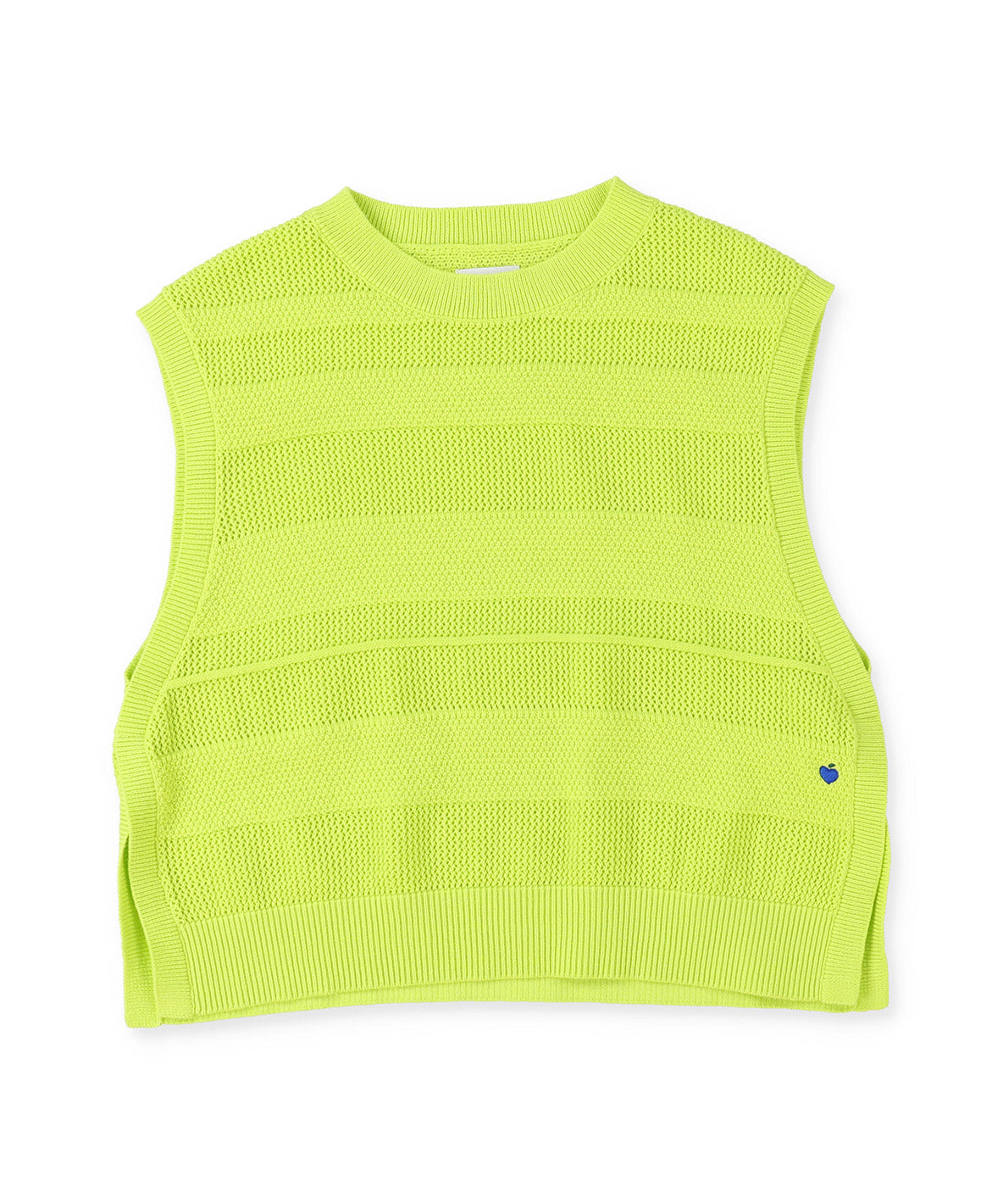 Cotton Striped Side-open Knit Vest