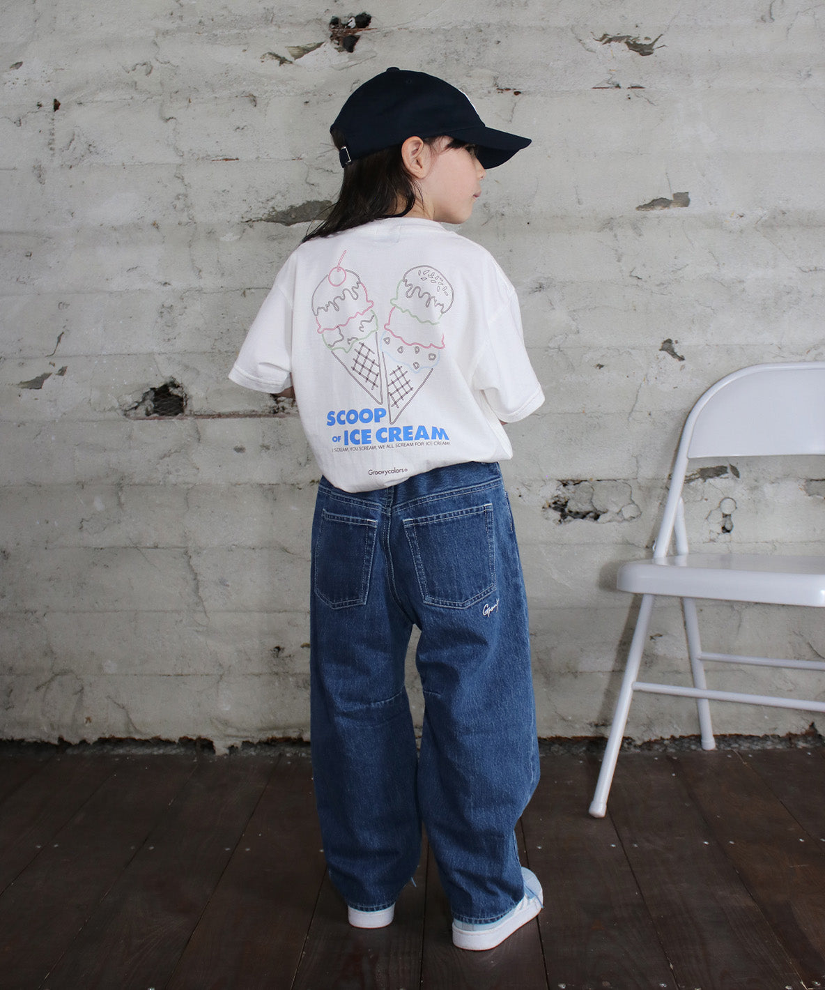 Denim Wide Curved Pants