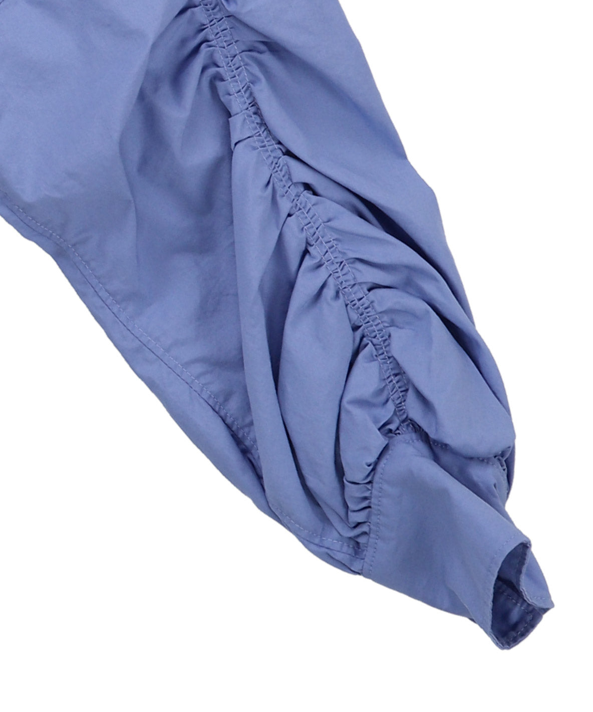 Broadcloth Gathered-sleeve Long Shirt