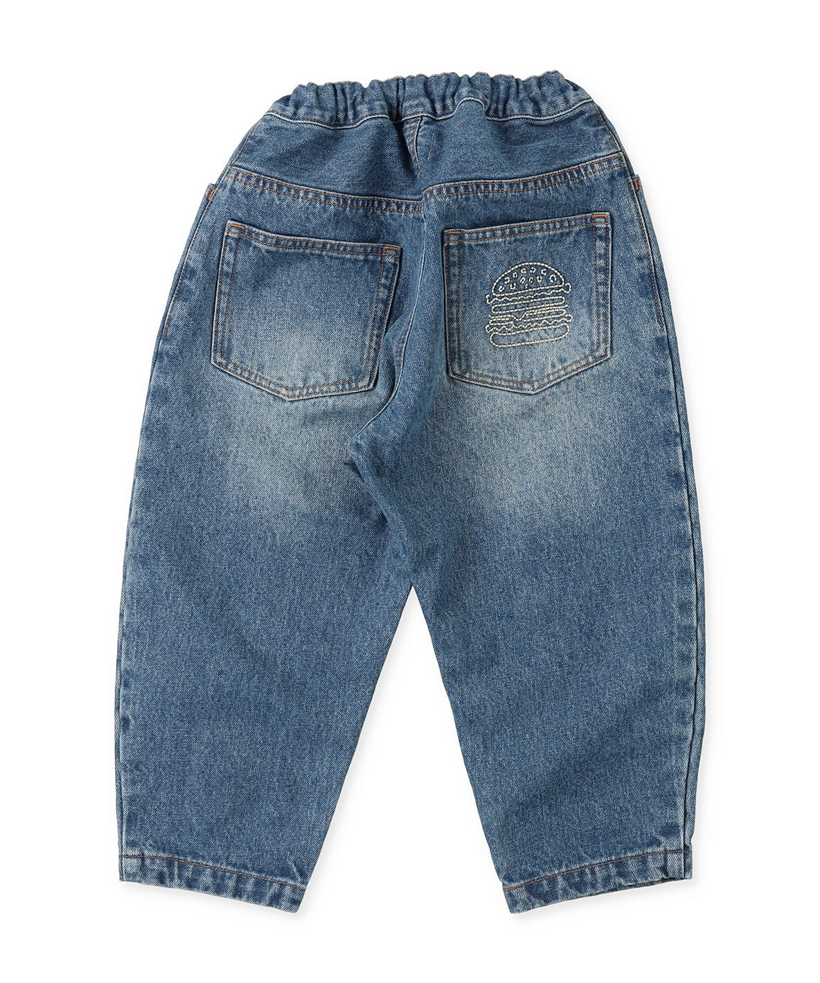 No.422【大きめ DENIM️デニムパッチ 全面あおりポケット巾着BAG No.593Black DENIM✖️英字柄 全面あおりポケット  デニムリメイク