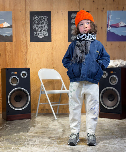 Back Satin Graffiti Cocoon Silhouette Pants