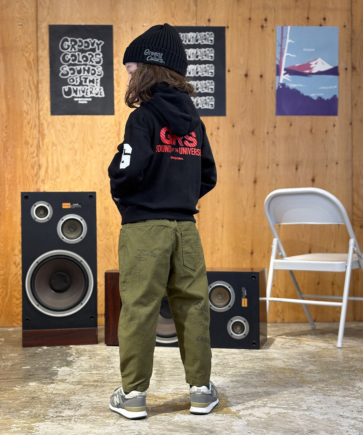 Back Satin Graffiti Cocoon Silhouette Pants