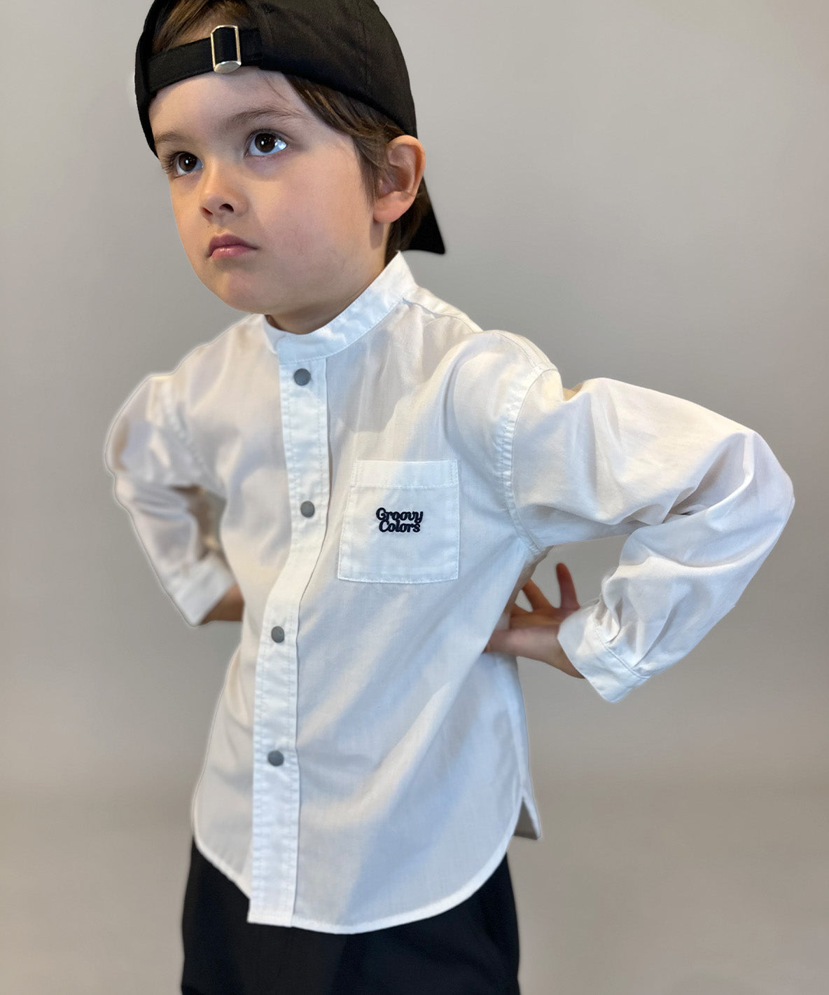 Broadcloth Band Collar Shirt