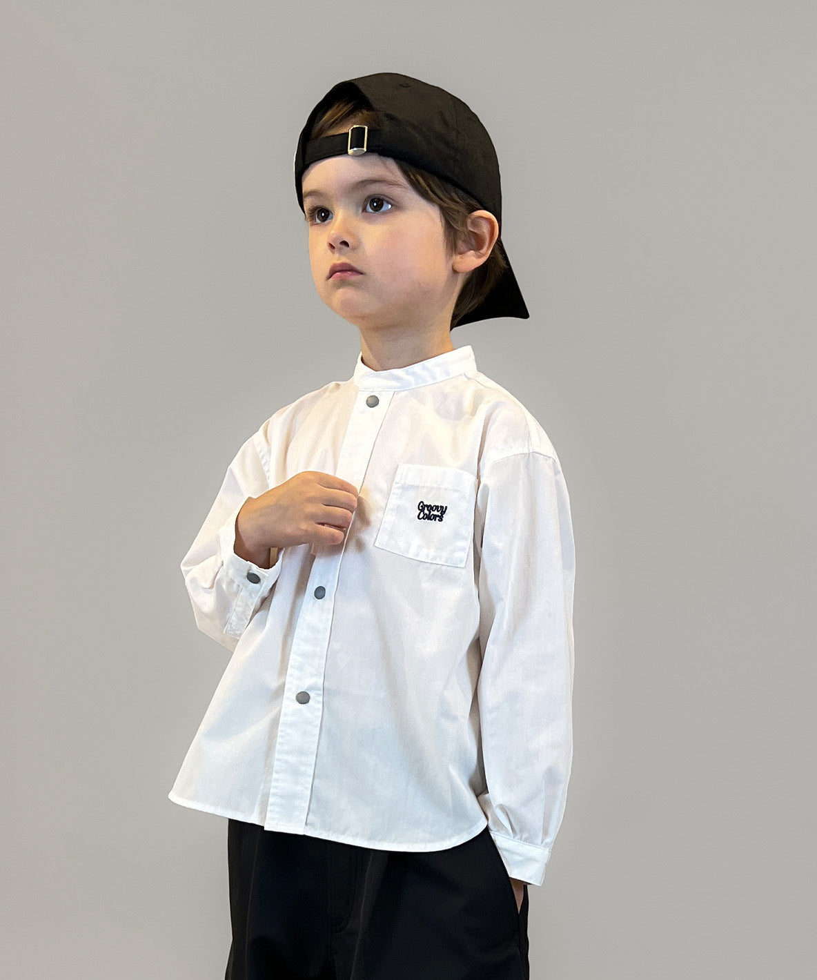 Broadcloth Band Collar Shirt