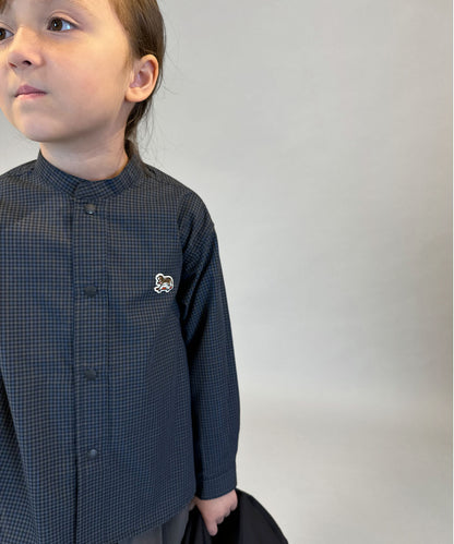 Mini Plaid BUDDY Band Collar Shirt