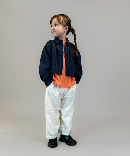 Sheer Shaggy Jacquard Long Pants