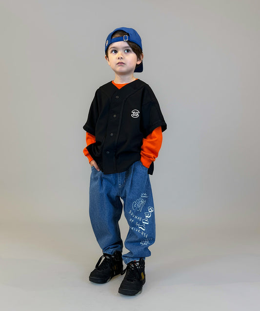 8oz Denim Graffiti Ballooned Long Pants