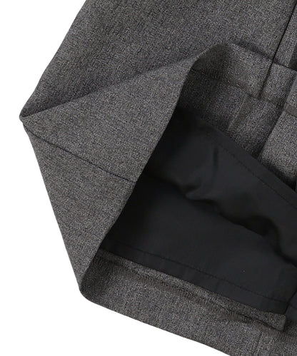 Melange Twill Front-pleated Dress