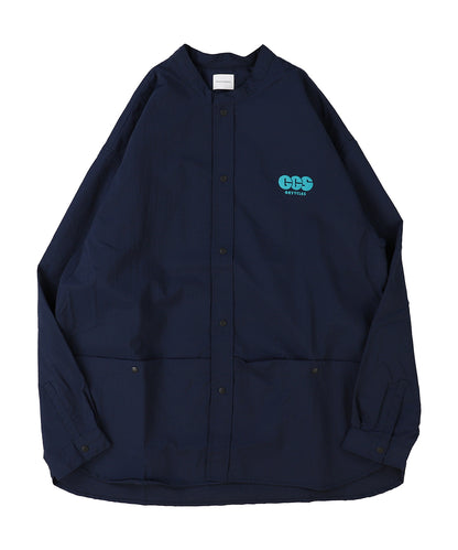 Light shell Taffeta Bandcollar Shirt(MENS)