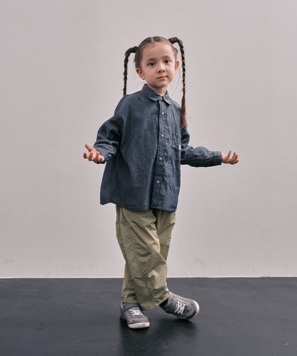 Indigo Sheer Denim Wide Shirt