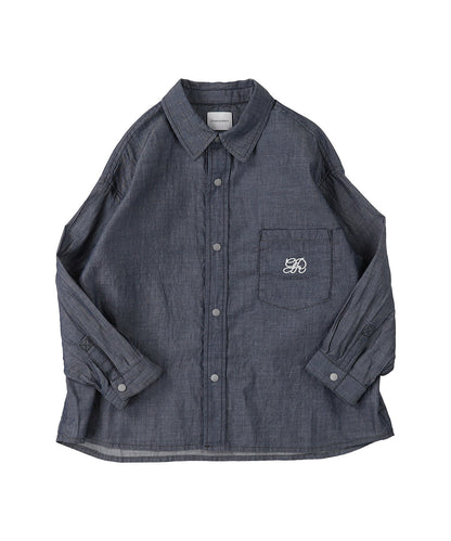 Indigo Sheer Denim Wide Shirt