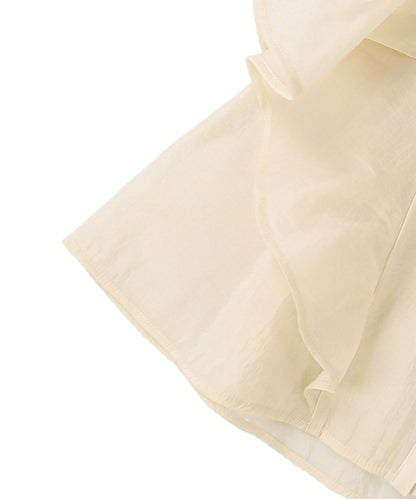 Ripstopped Sheer Taffeta Butterfly Sleeve Blouse