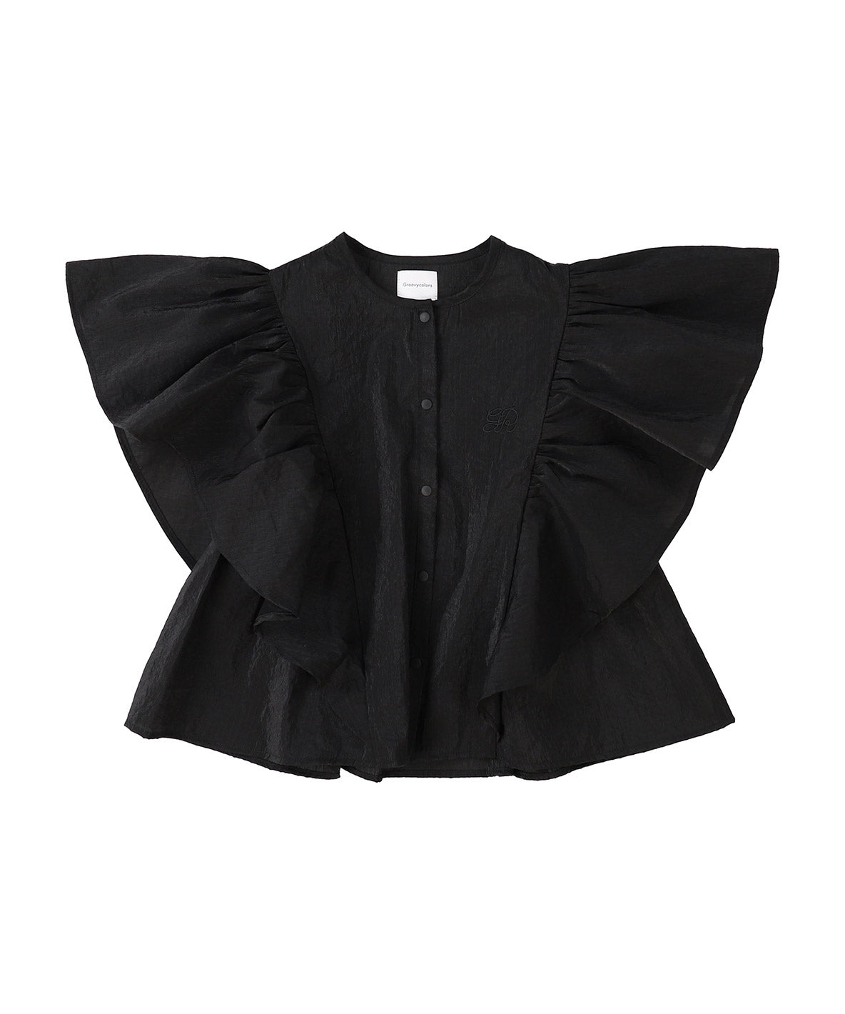 Ripstopped Sheer Taffeta Butterfly Sleeve Blouse