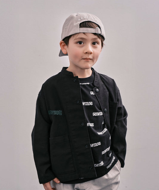 Back Satin Graffiti Bandcollar Jacket