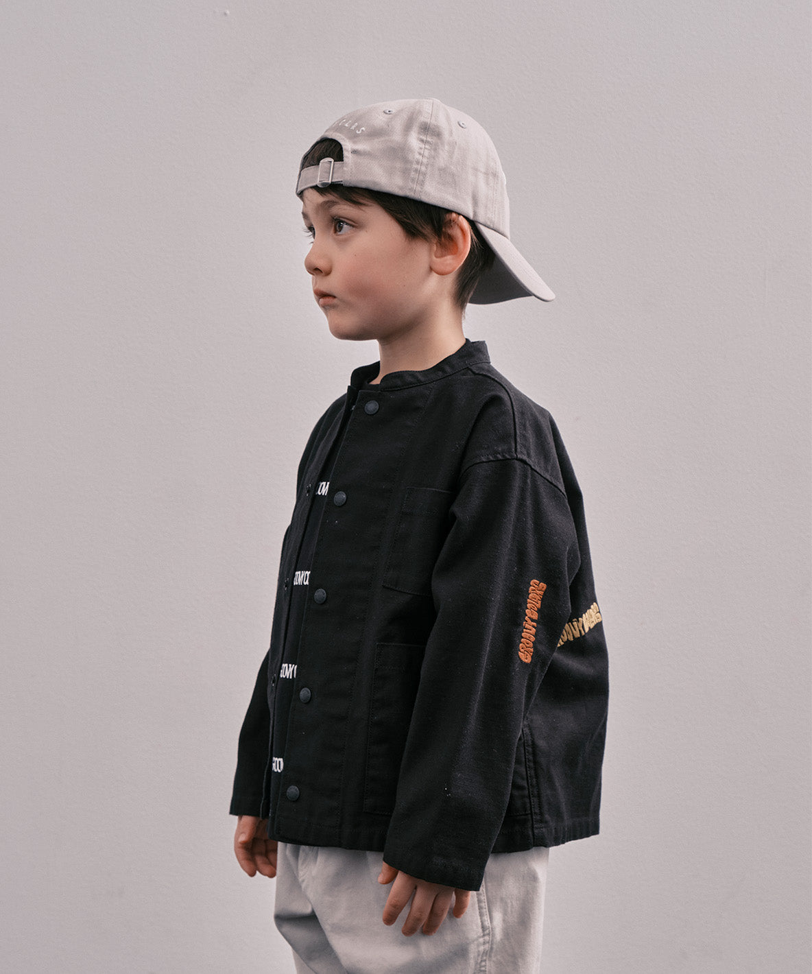 Back Satin Graffiti Bandcollar Jacket