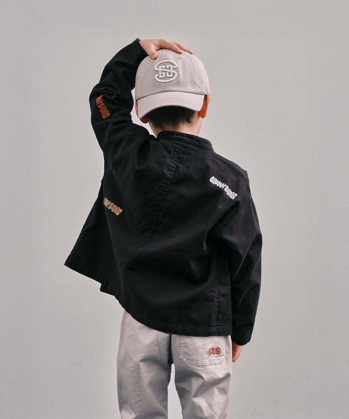 Back Satin Graffiti Bandcollar Jacket