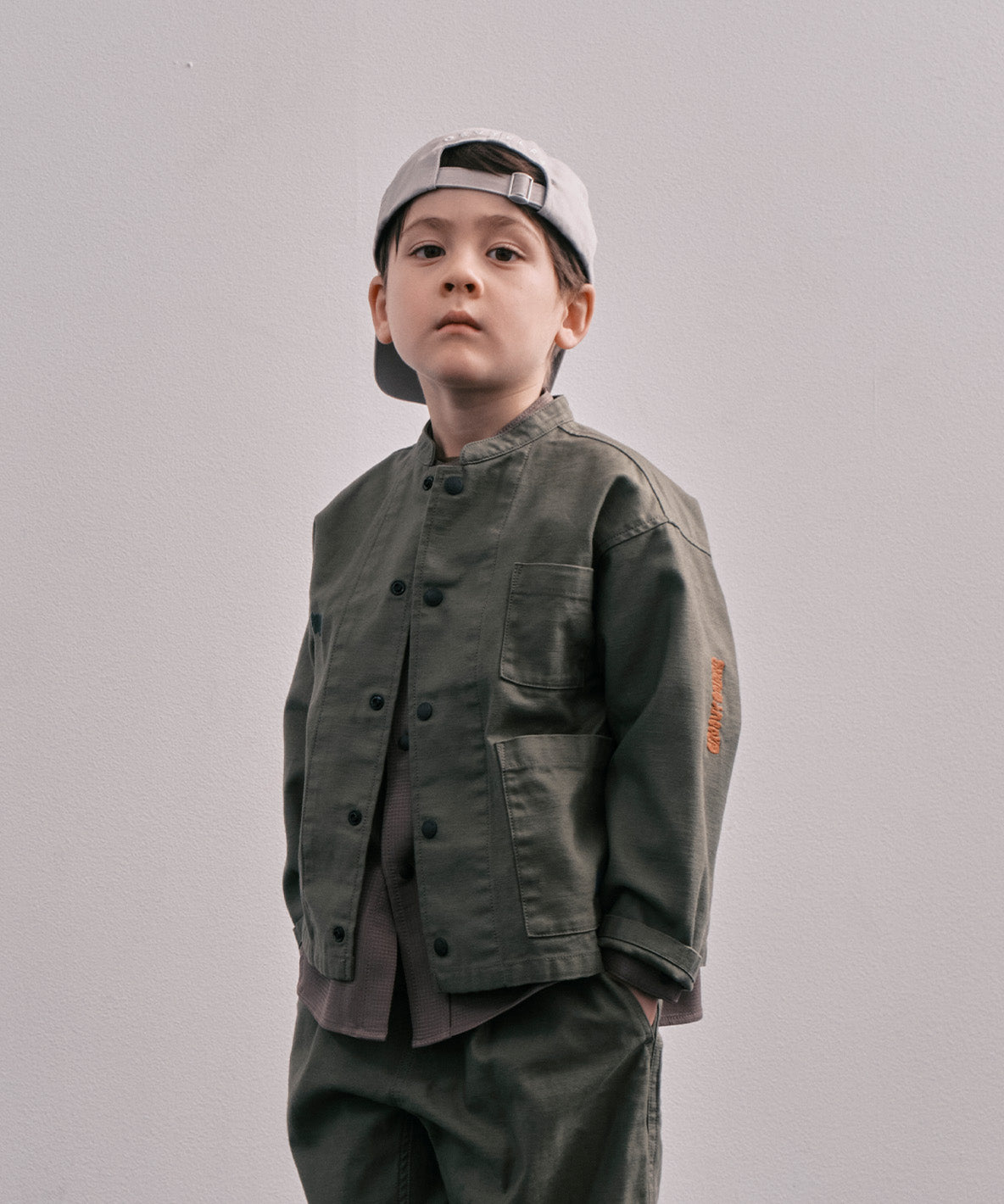 Back Satin Graffiti Bandcollar Jacket