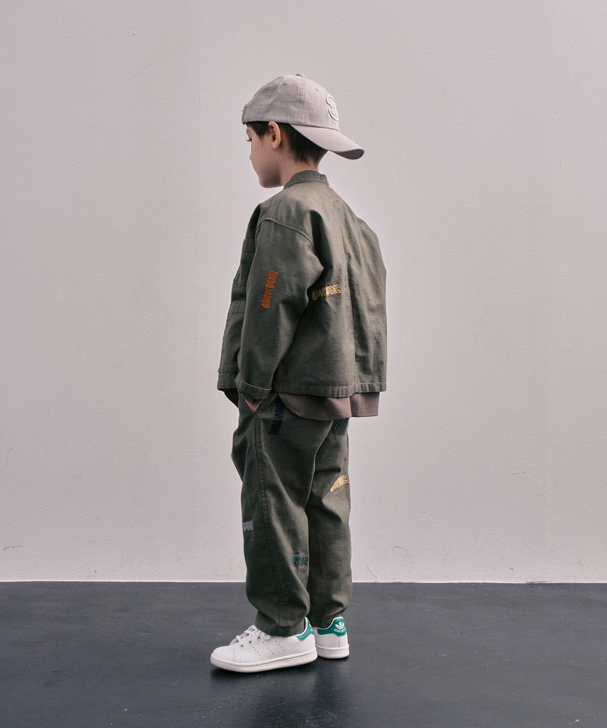 Back Satin Graffiti Bandcollar Jacket