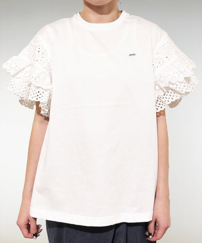 Smooth Cotton Jersey Lacy Tee