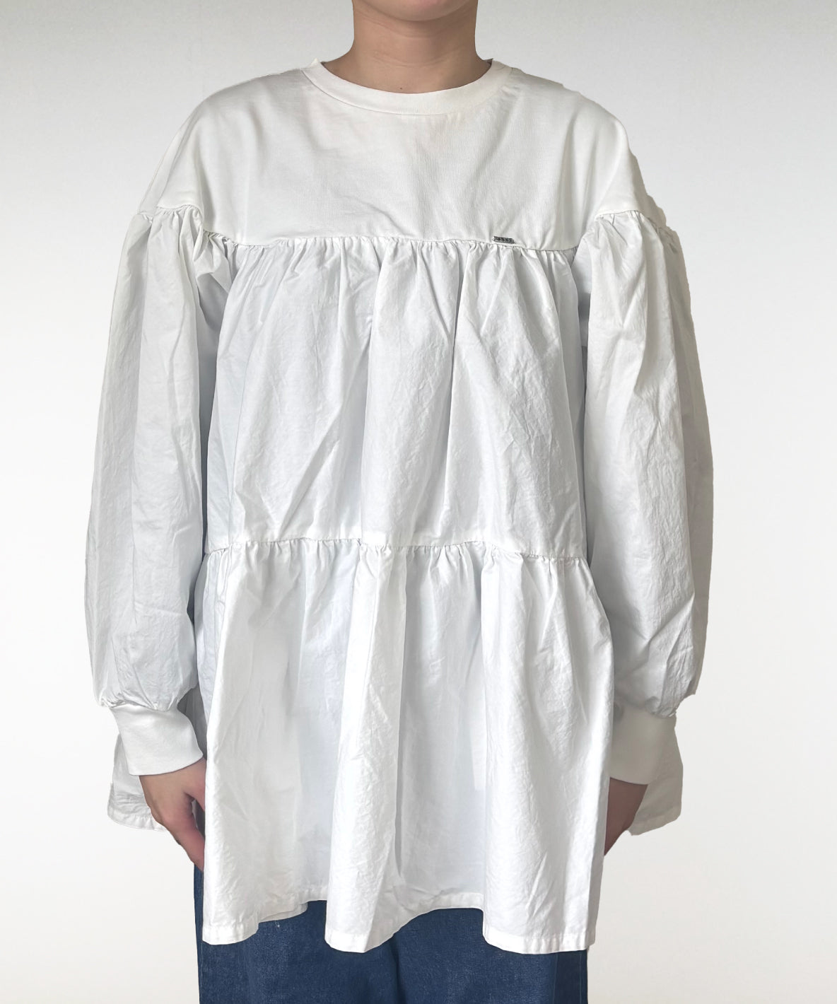 Smooth Cotton Jersey Tiered Tee