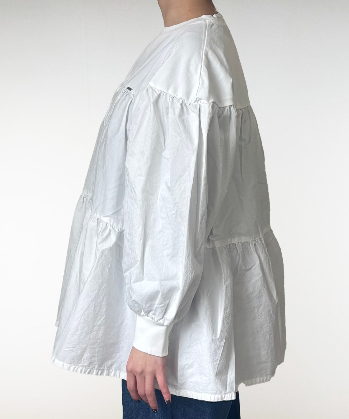 Smooth Cotton Jersey Tiered Tee