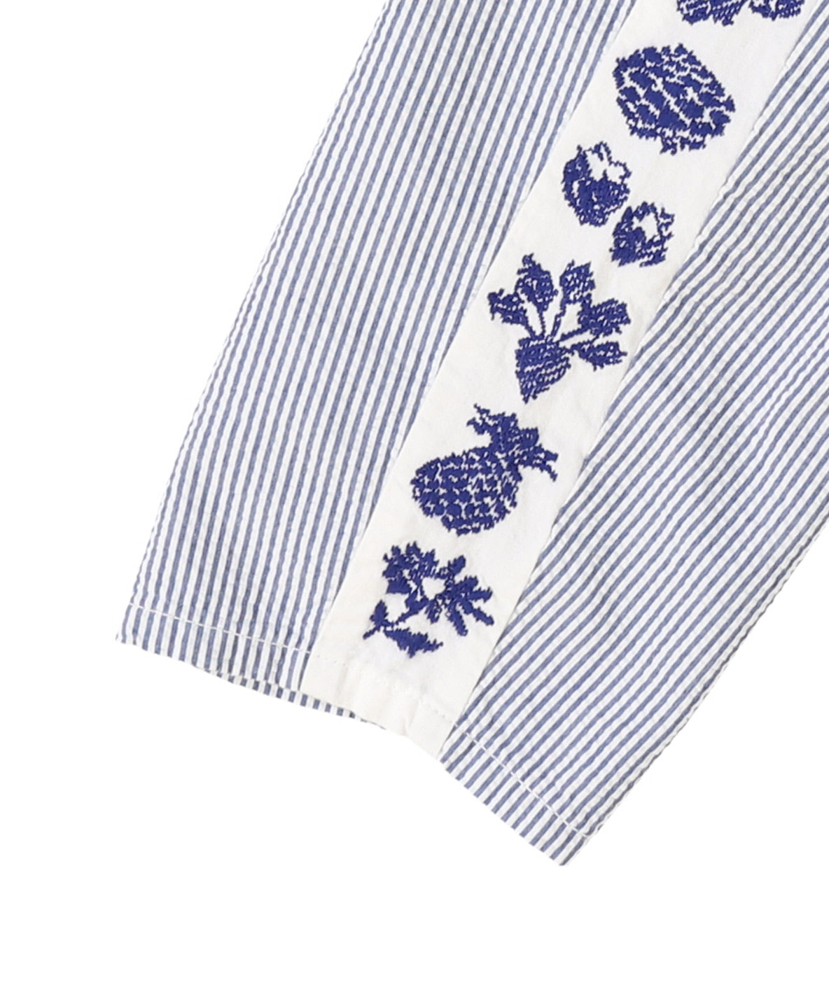 American Cotton Seersucker Line Embroidered Pants