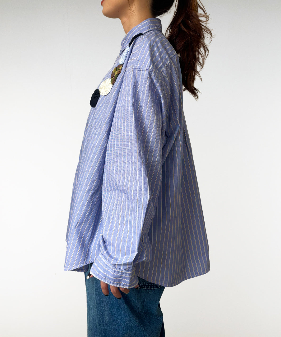 London Striped Yo-yo Quilt Shirt