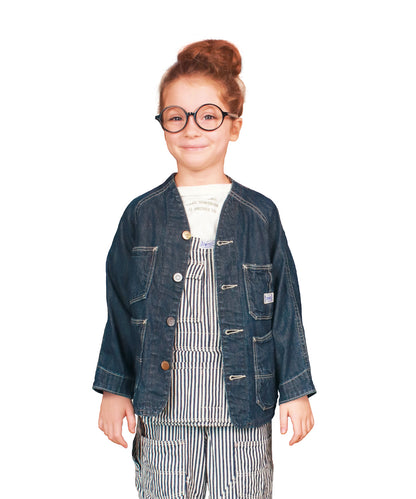 8oz Denim Collarless Coverall Jacket