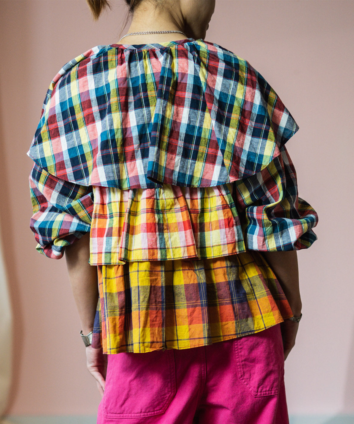 Madras Checked Frill Shirt