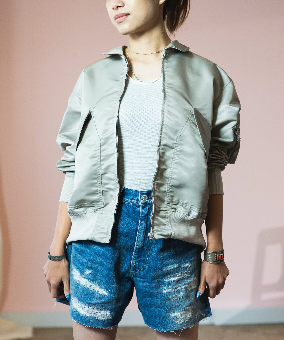 Nylon and Twill Docking Flight Jacket