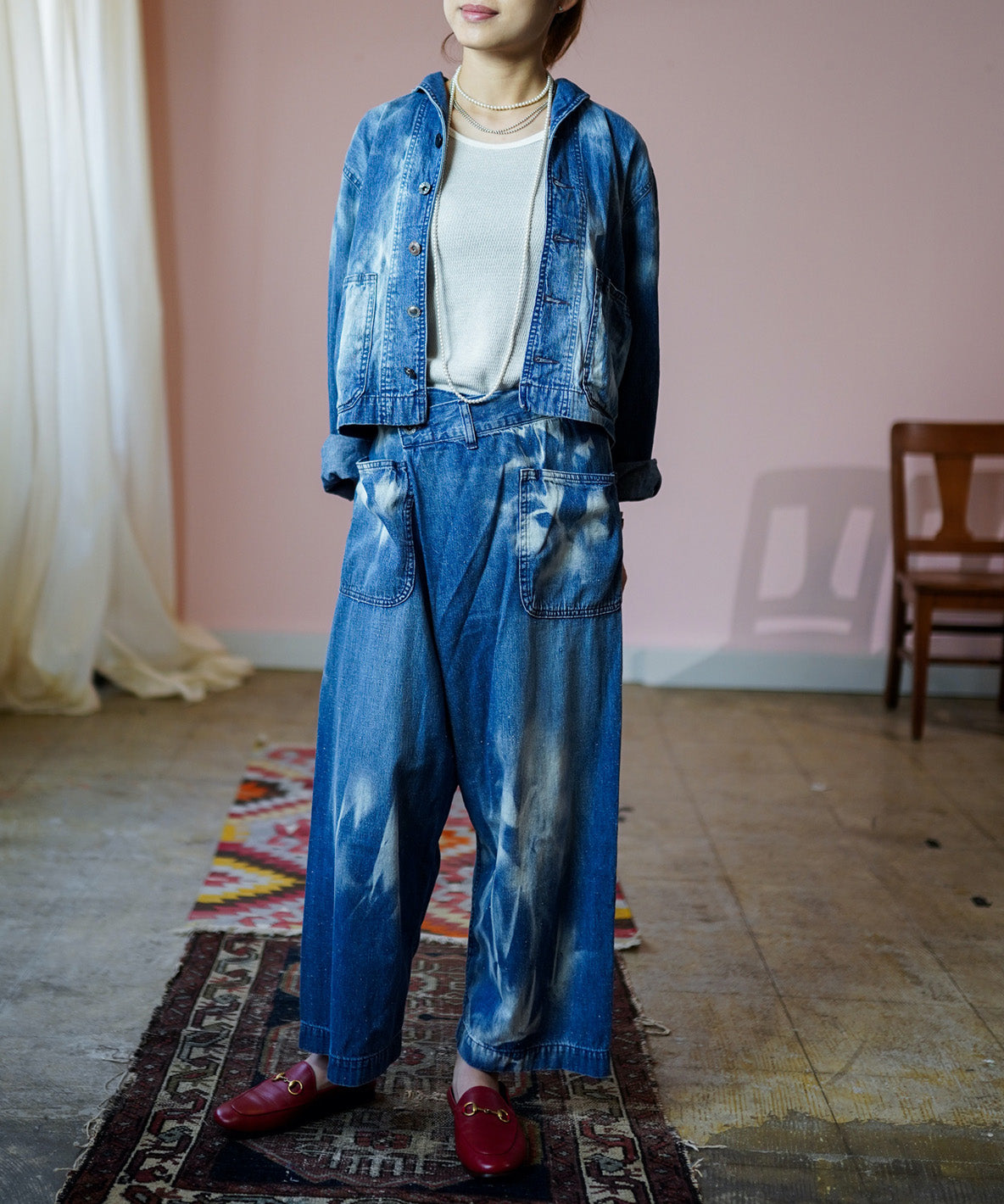 Work Denim Wrapped Pants