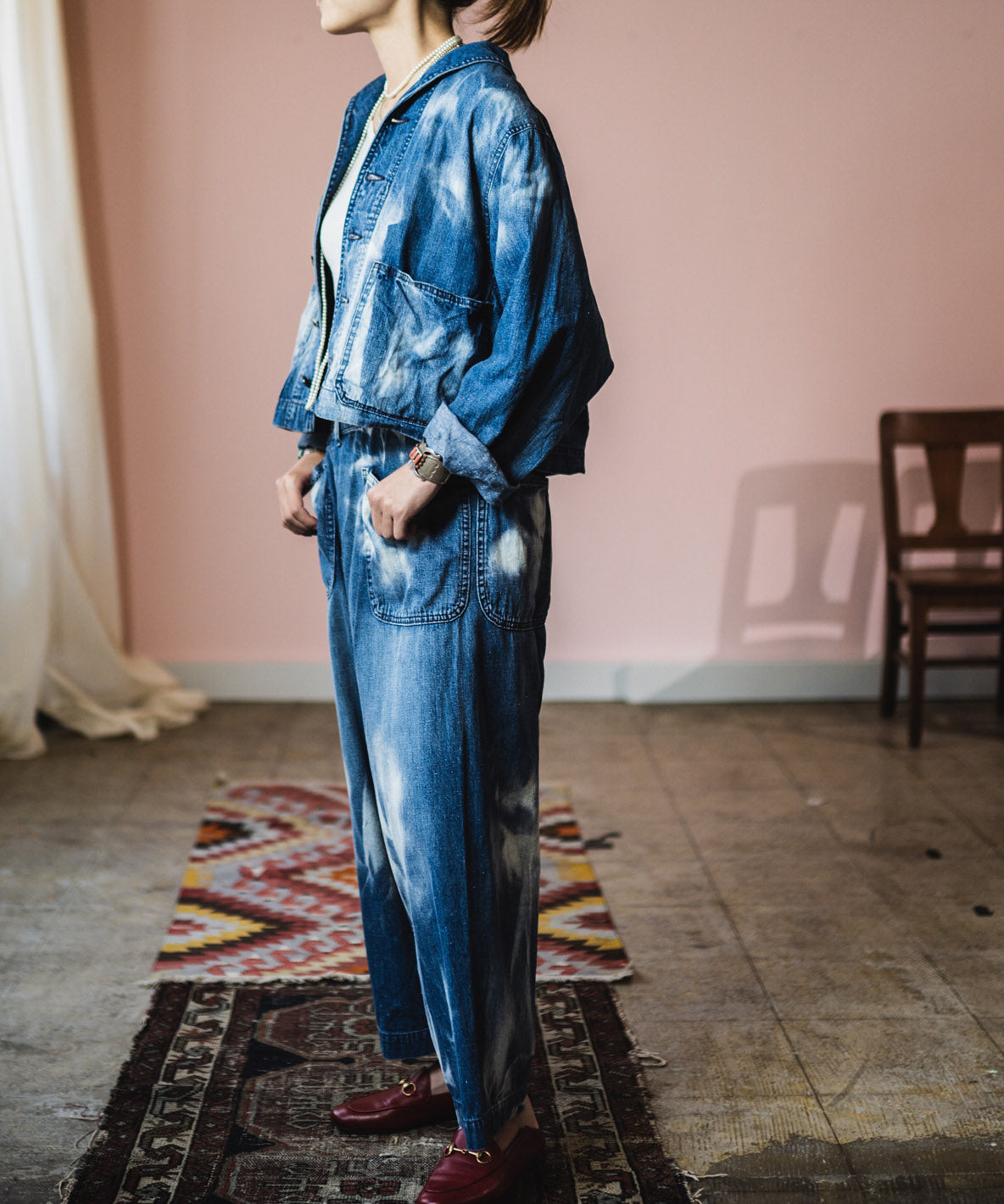 Work Denim Wrapped Pants