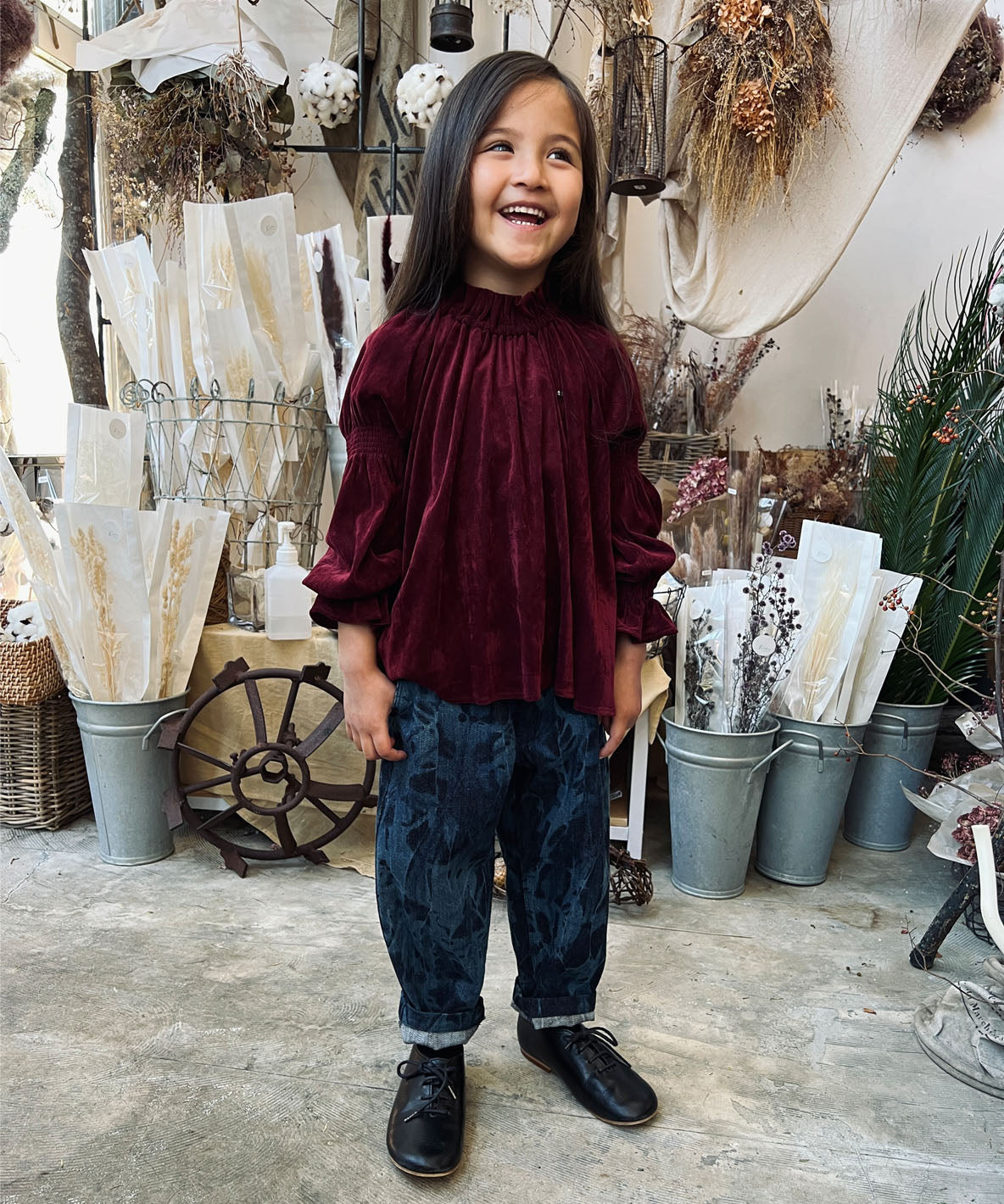 Tulle Flocky Gatherd Pullover