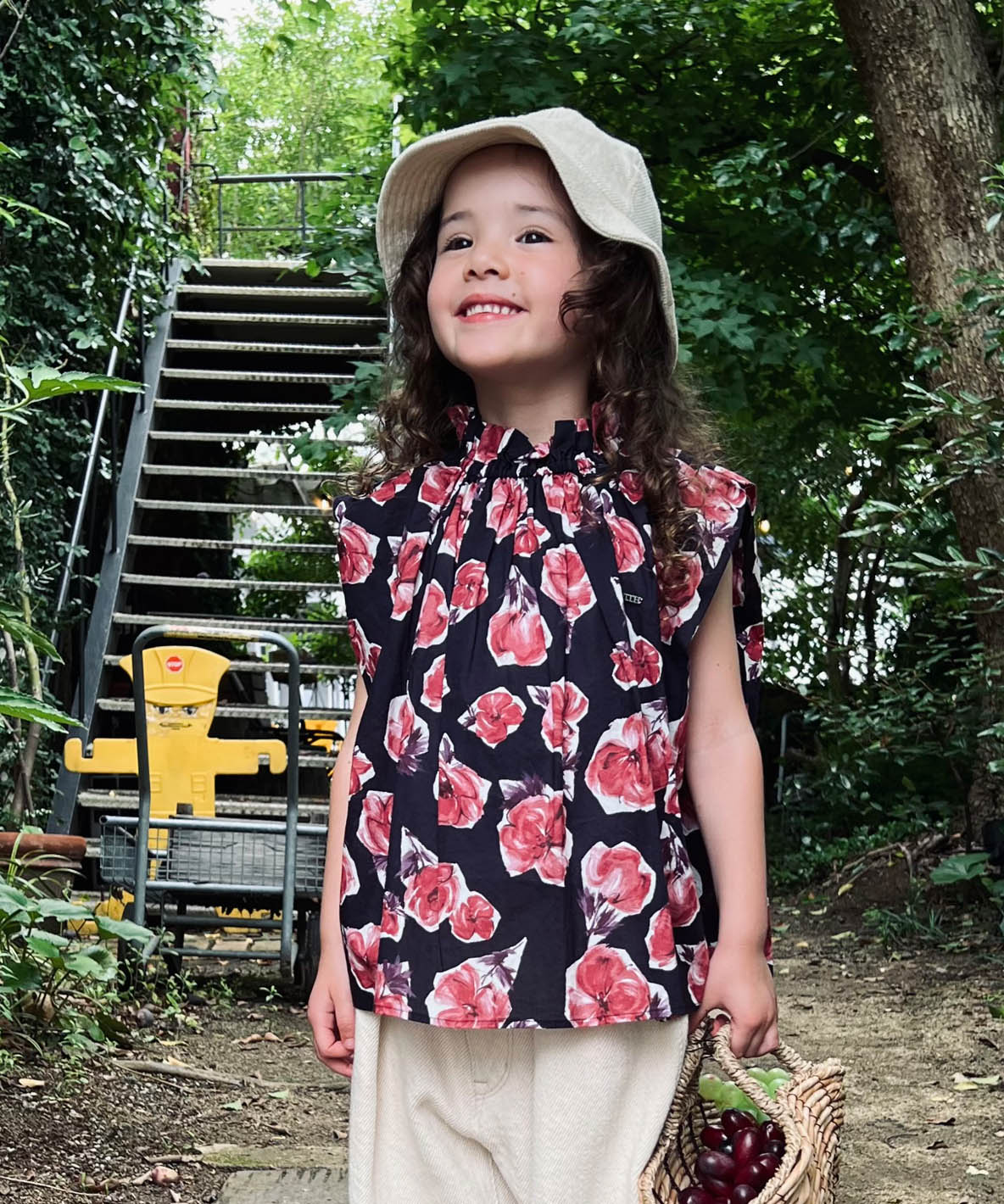 Flower Print Gathered Pullover