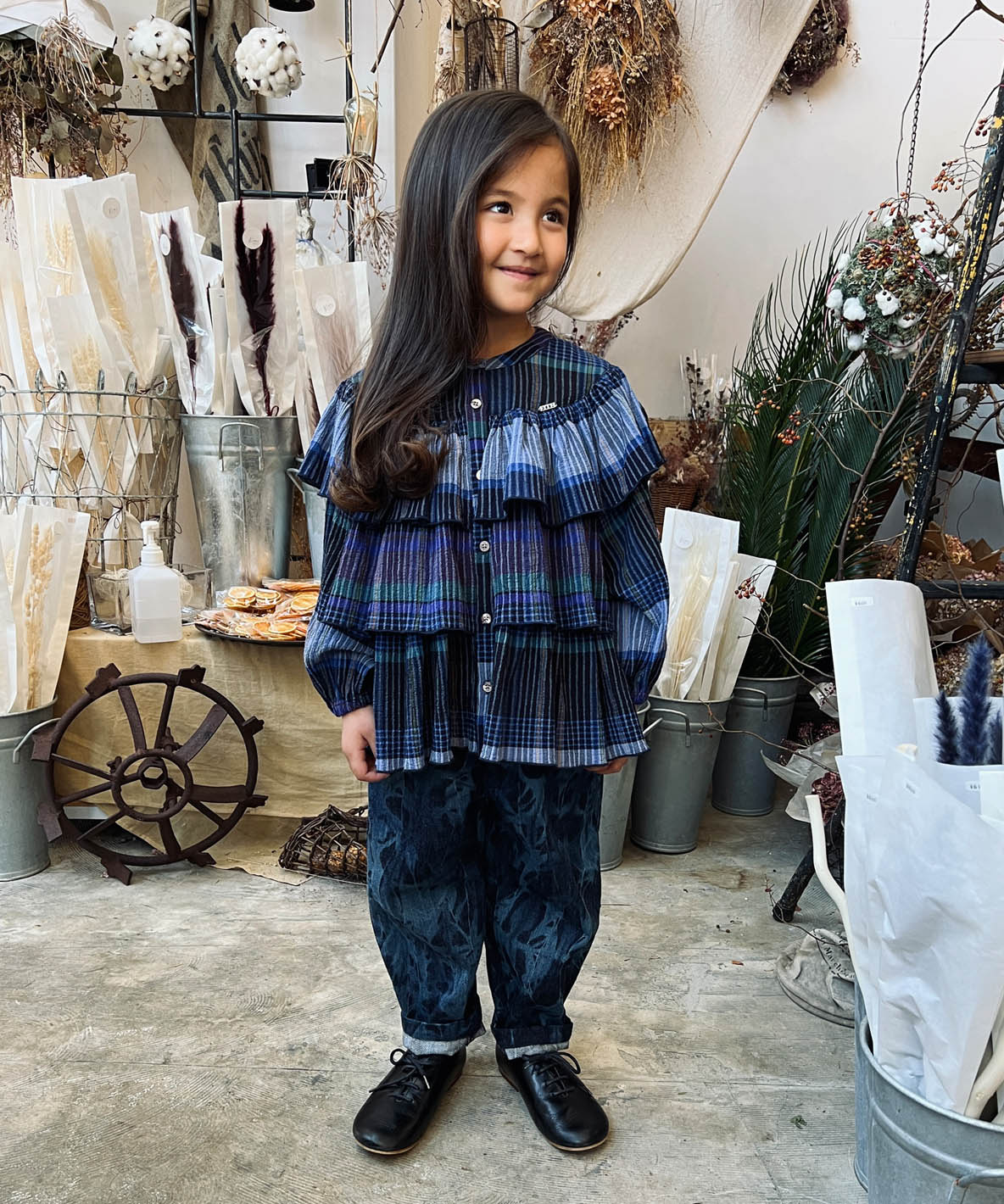 Checked Voile Blouse