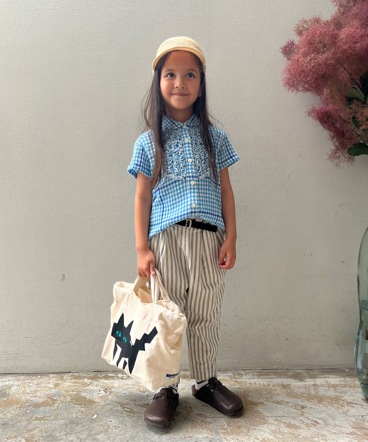 Frill Gingham Plaid Shirt