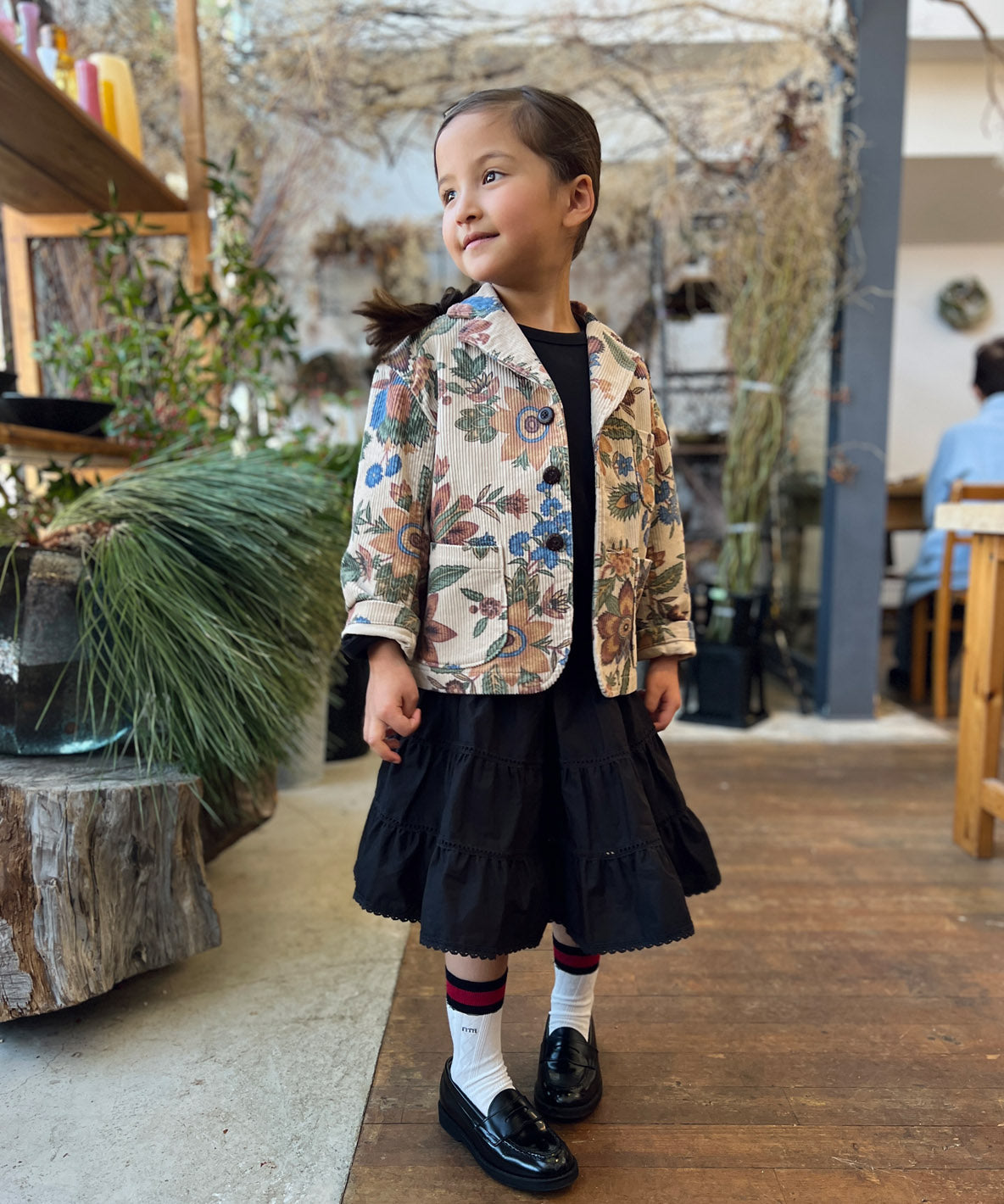 Botanical Print Corduroy Jacket