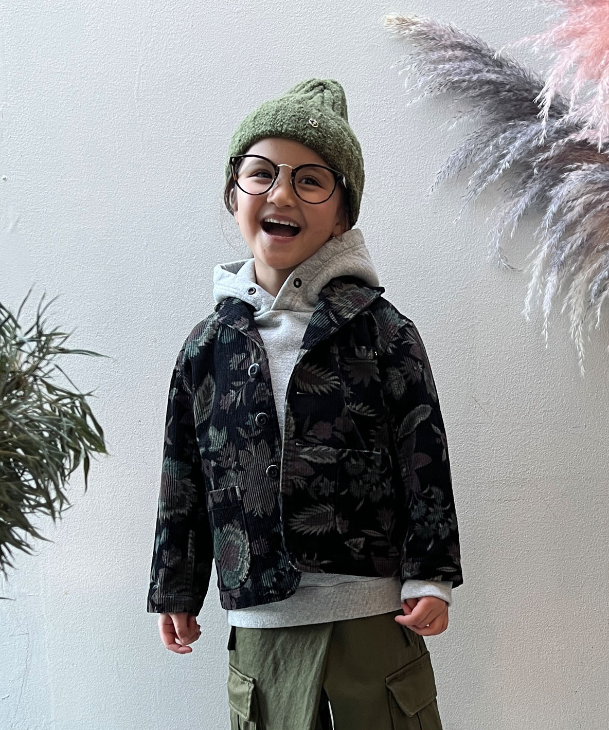 Botanical Print Corduroy Jacket