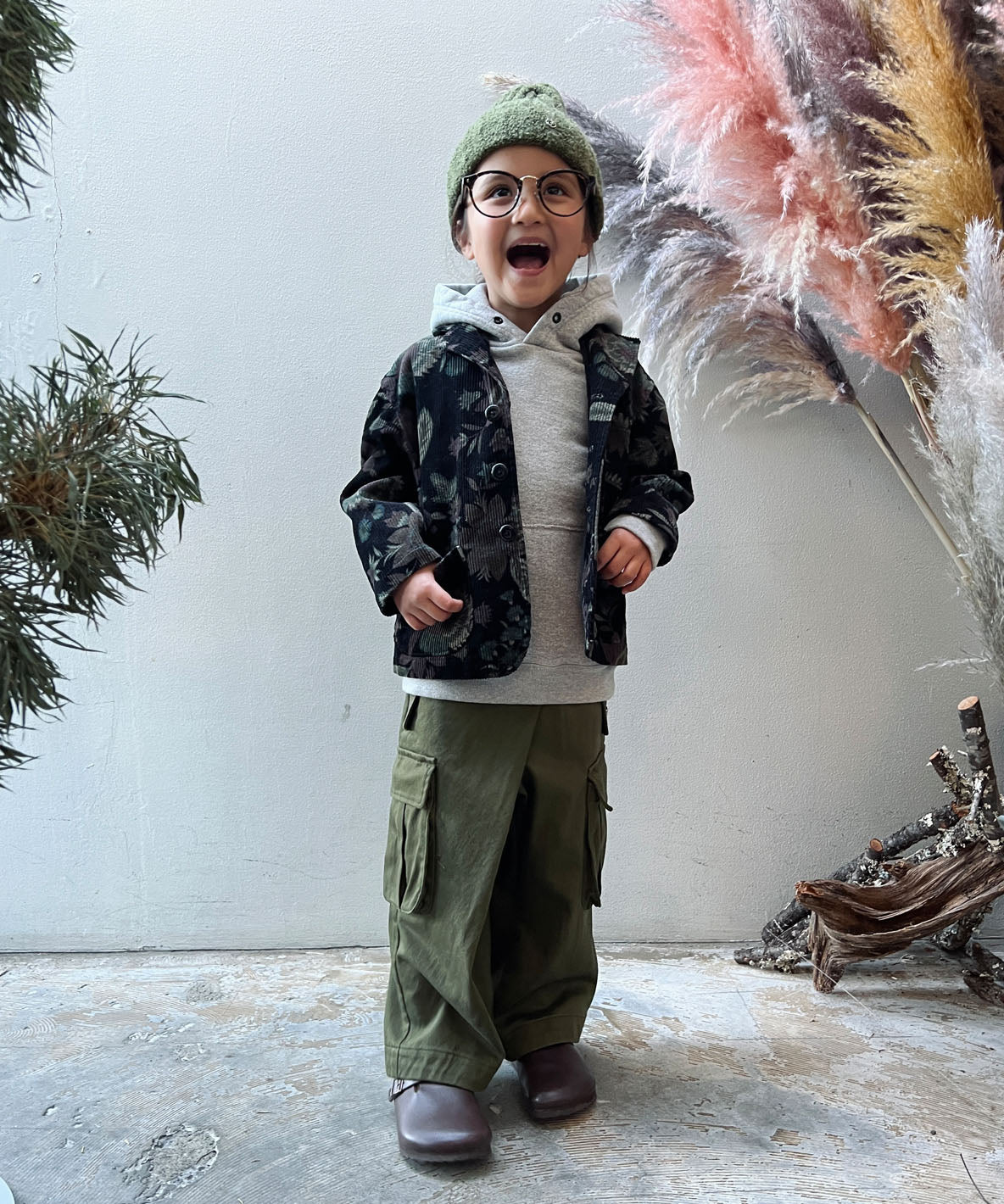 Botanical Print Corduroy Jacket