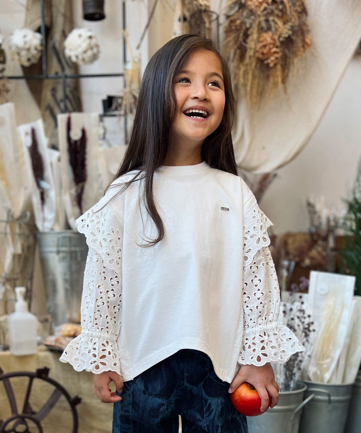 Smooth and Cutwork Pullover