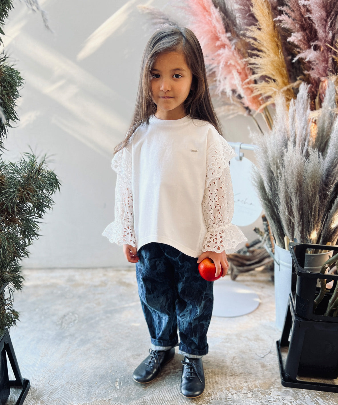 Smooth and Cutwork Pullover