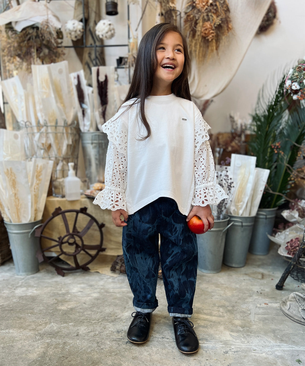 Smooth and Cutwork Pullover