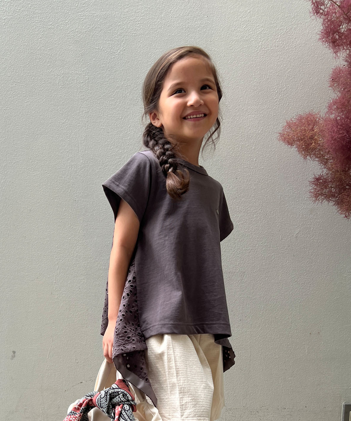 Smooth Cotton Jersey and Cutwork Lace Tee