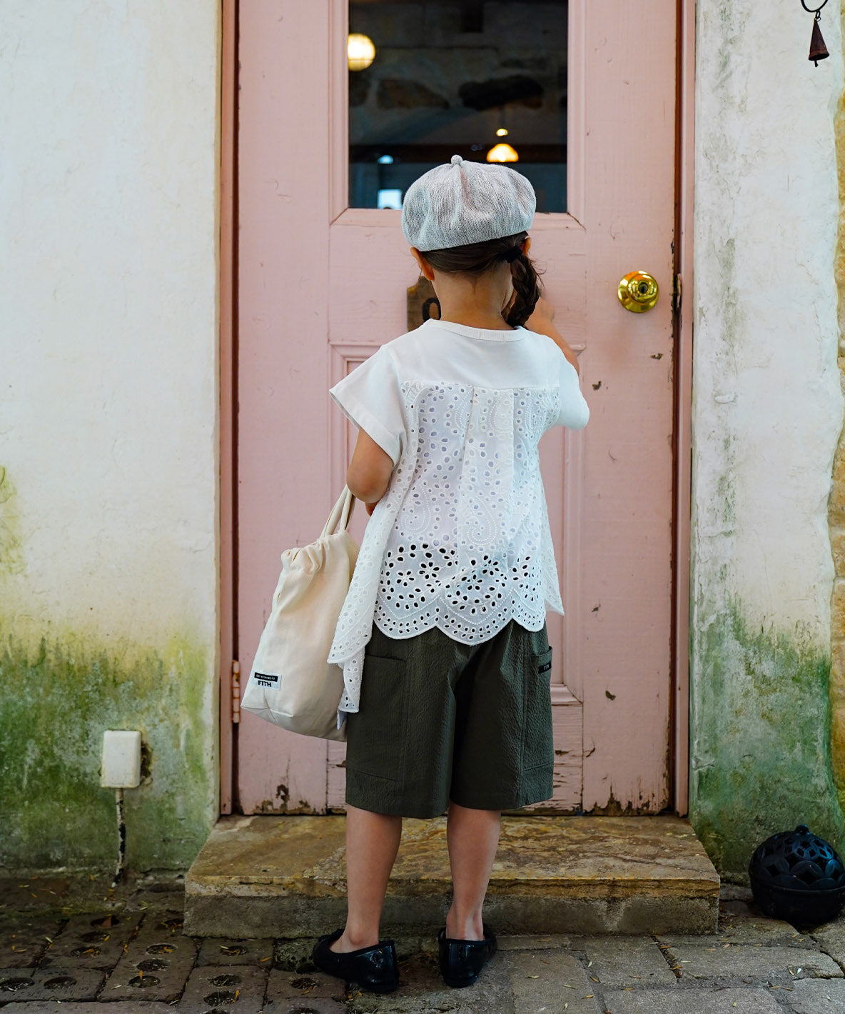 Smooth Cotton Jersey and Cutwork Lace Tee