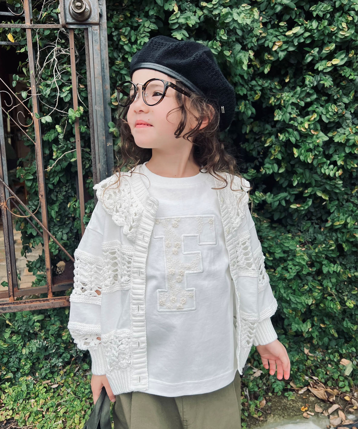 Smooth Cotton Jersey and Knit Cardigan