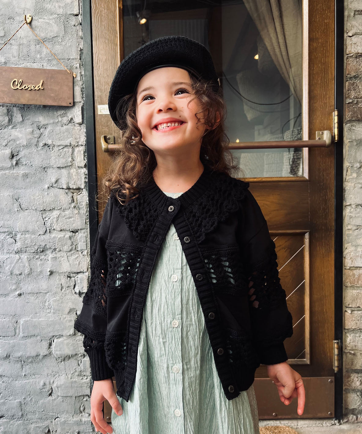 Smooth Cotton Jersey and Knit Cardigan